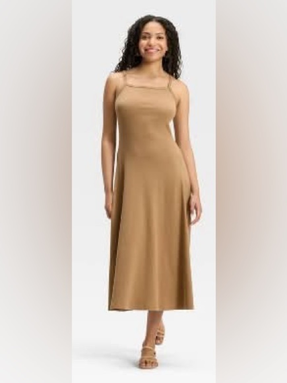 Universal Thread Camel Halter-Style Maxi Dress